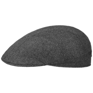 Herringbone UV Silk Driver Flat Cap by Stetson