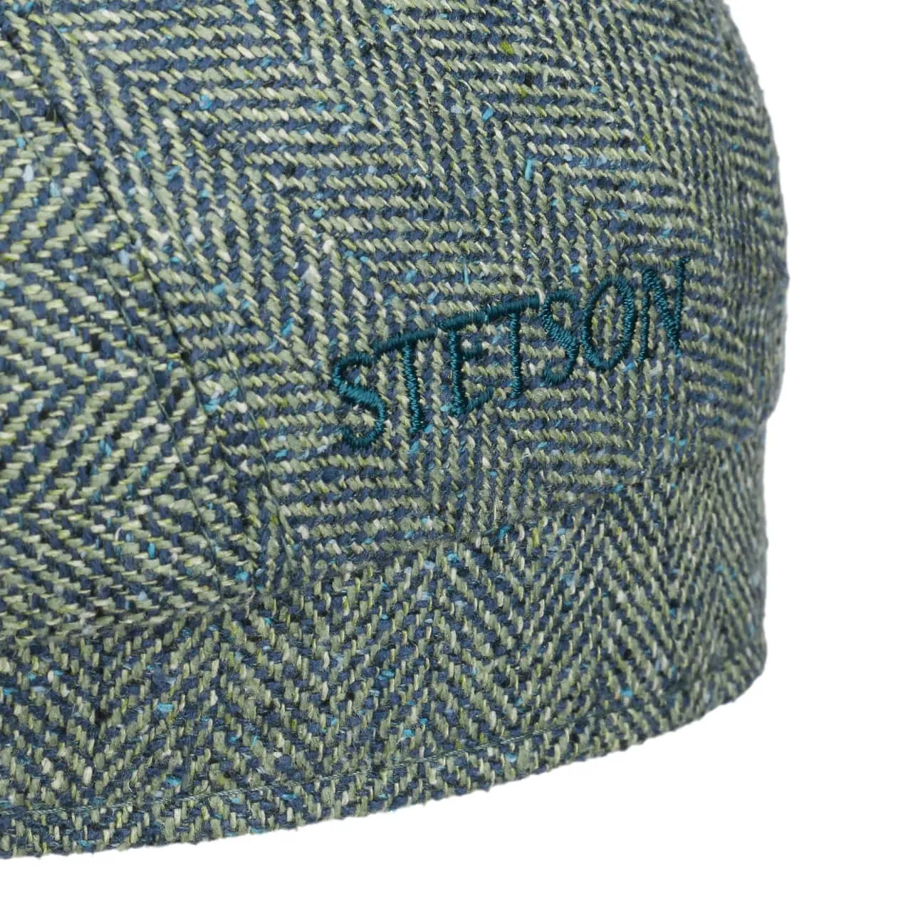 Herringbone UV Silk Driver Flat Cap by Stetson