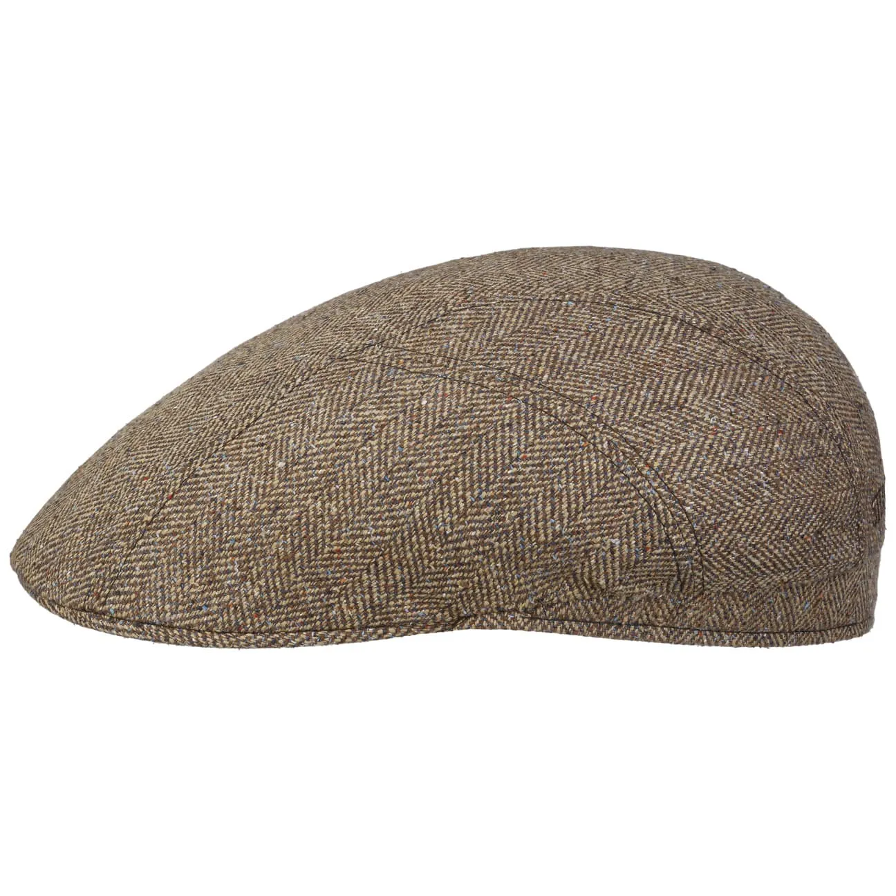 Herringbone UV Silk Driver Flat Cap by Stetson