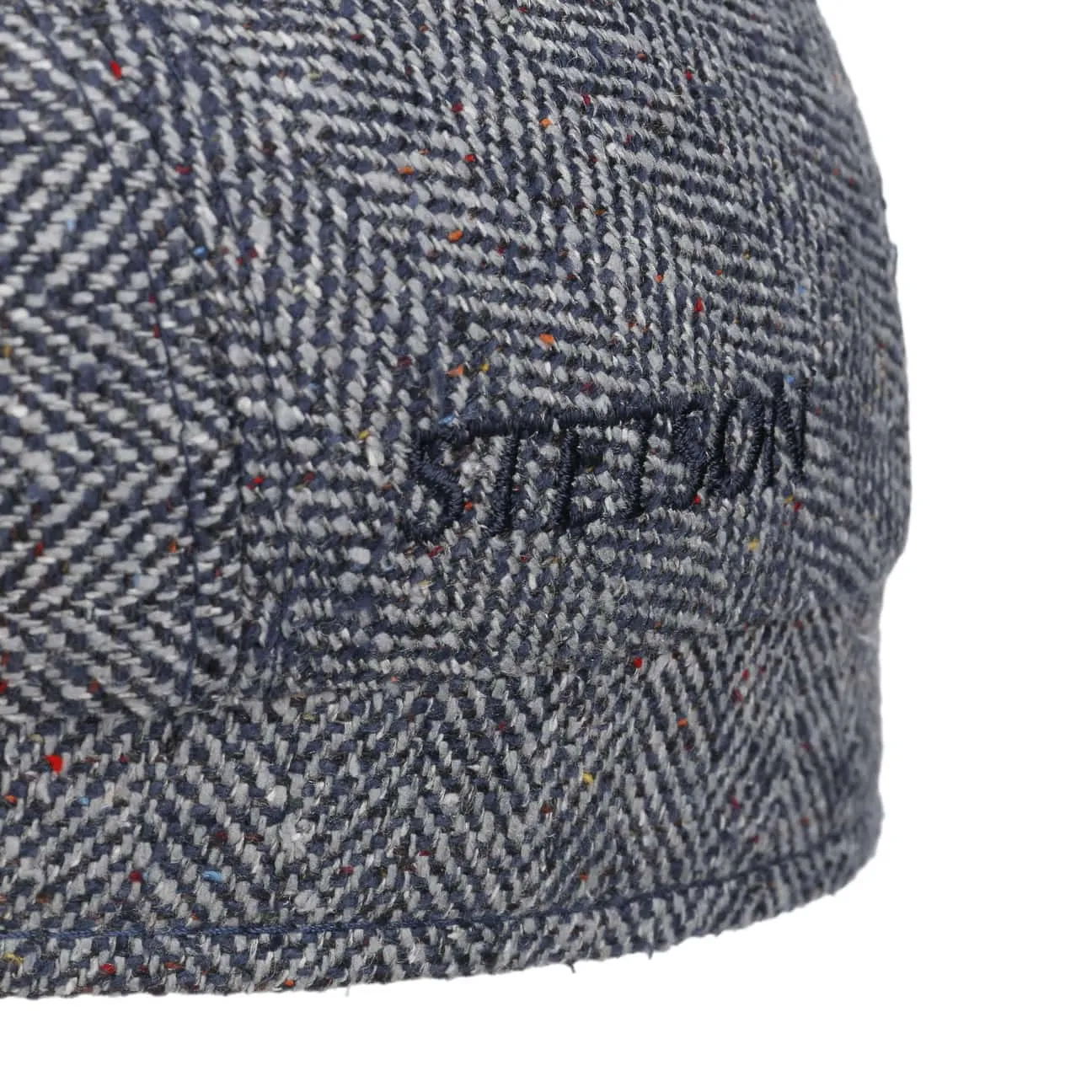 Herringbone UV Silk Driver Flat Cap by Stetson