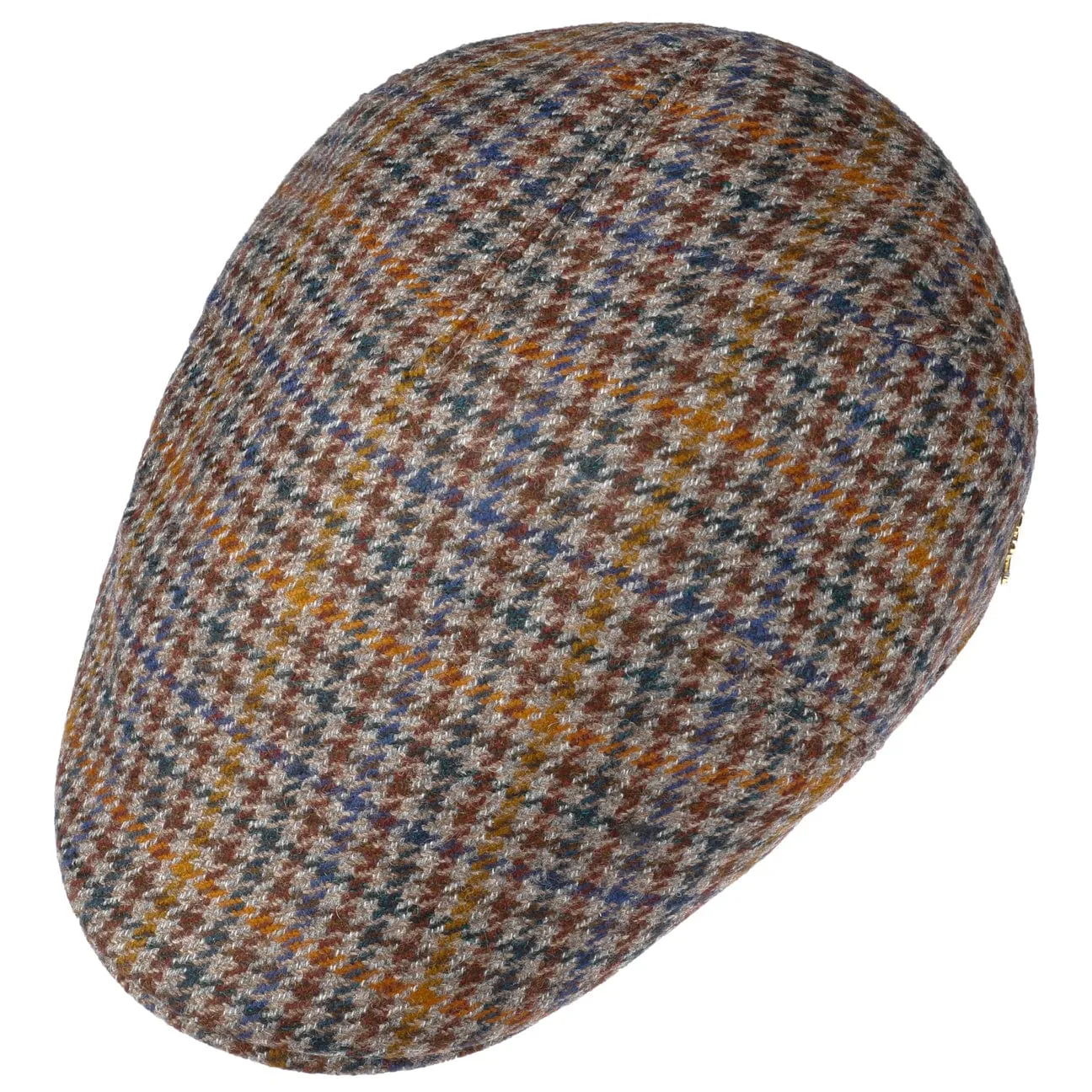 Houndstooth Flat Cap with Cashmere by Lierys Gold