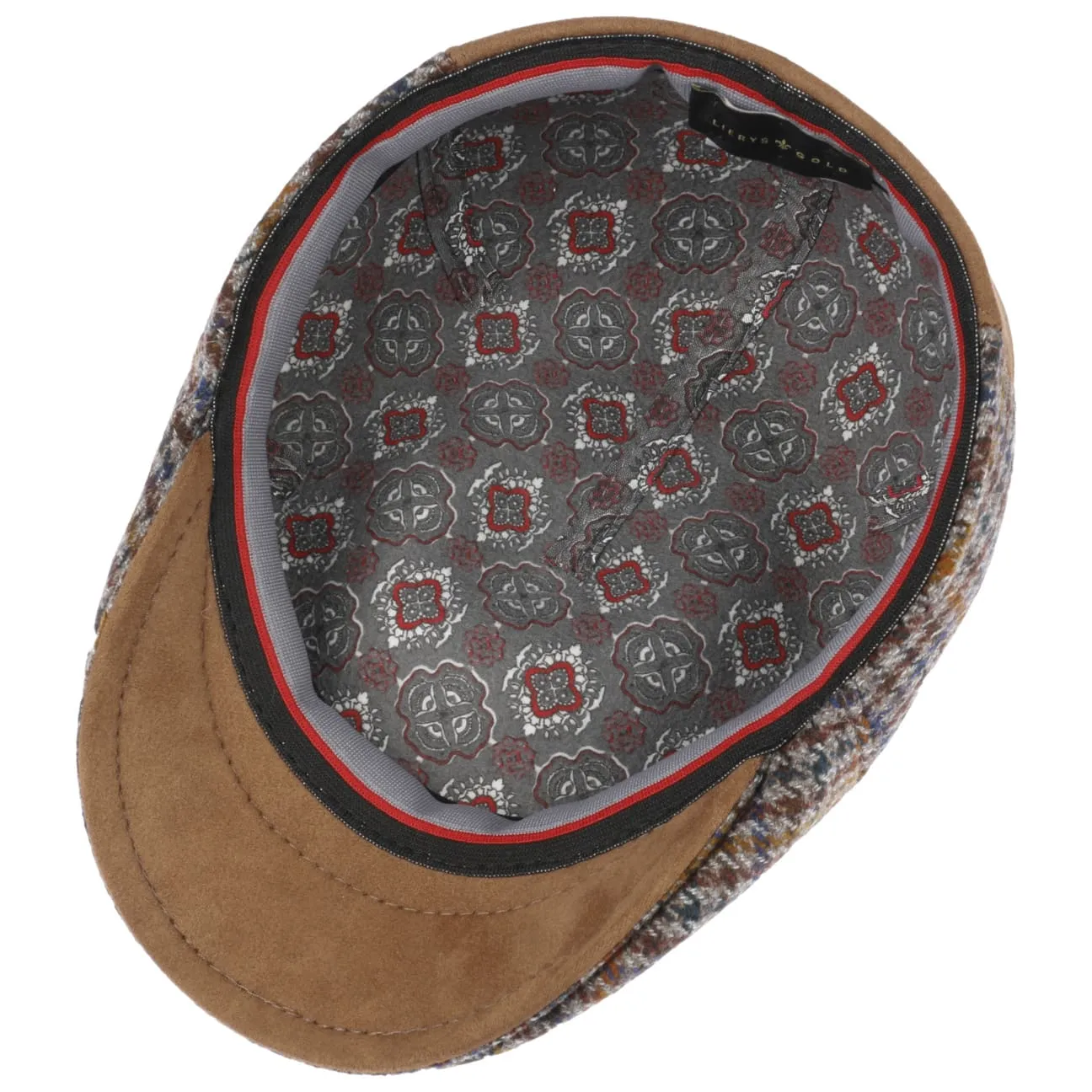 Houndstooth Flat Cap with Cashmere by Lierys Gold