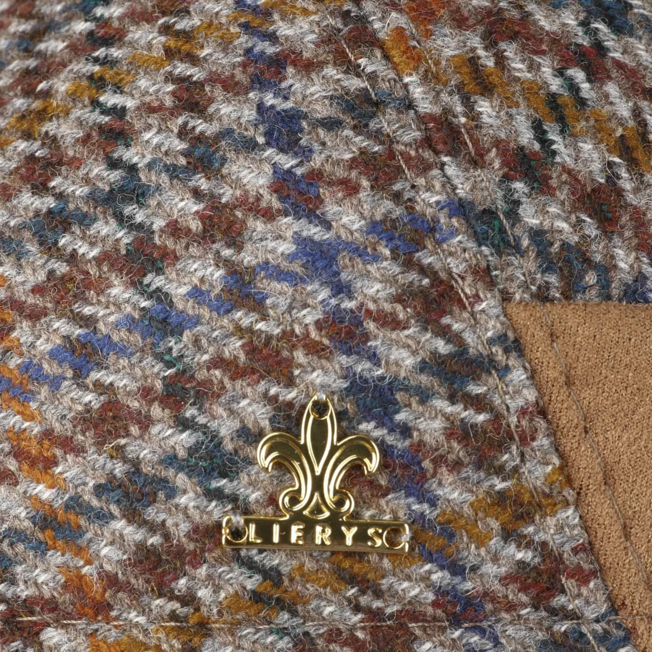 Houndstooth Flat Cap with Cashmere by Lierys Gold