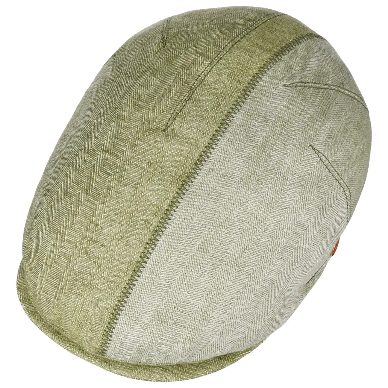 Jasper Twotone Linen Flat Cap by Mayser