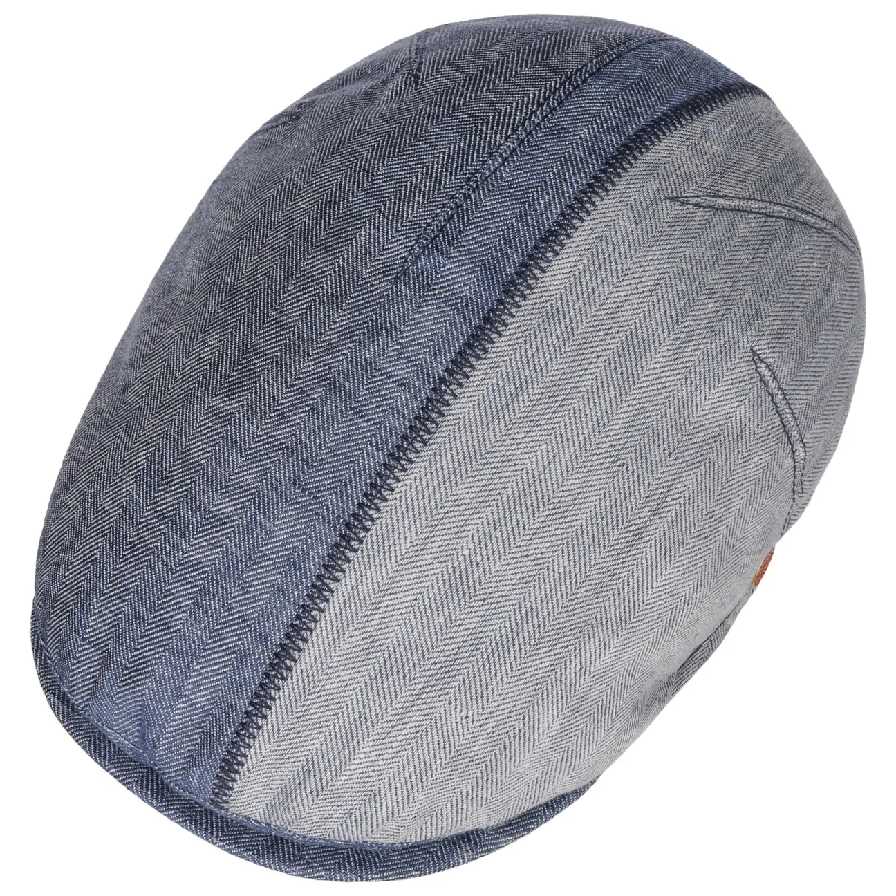 Jasper Twotone Linen Flat Cap by Mayser