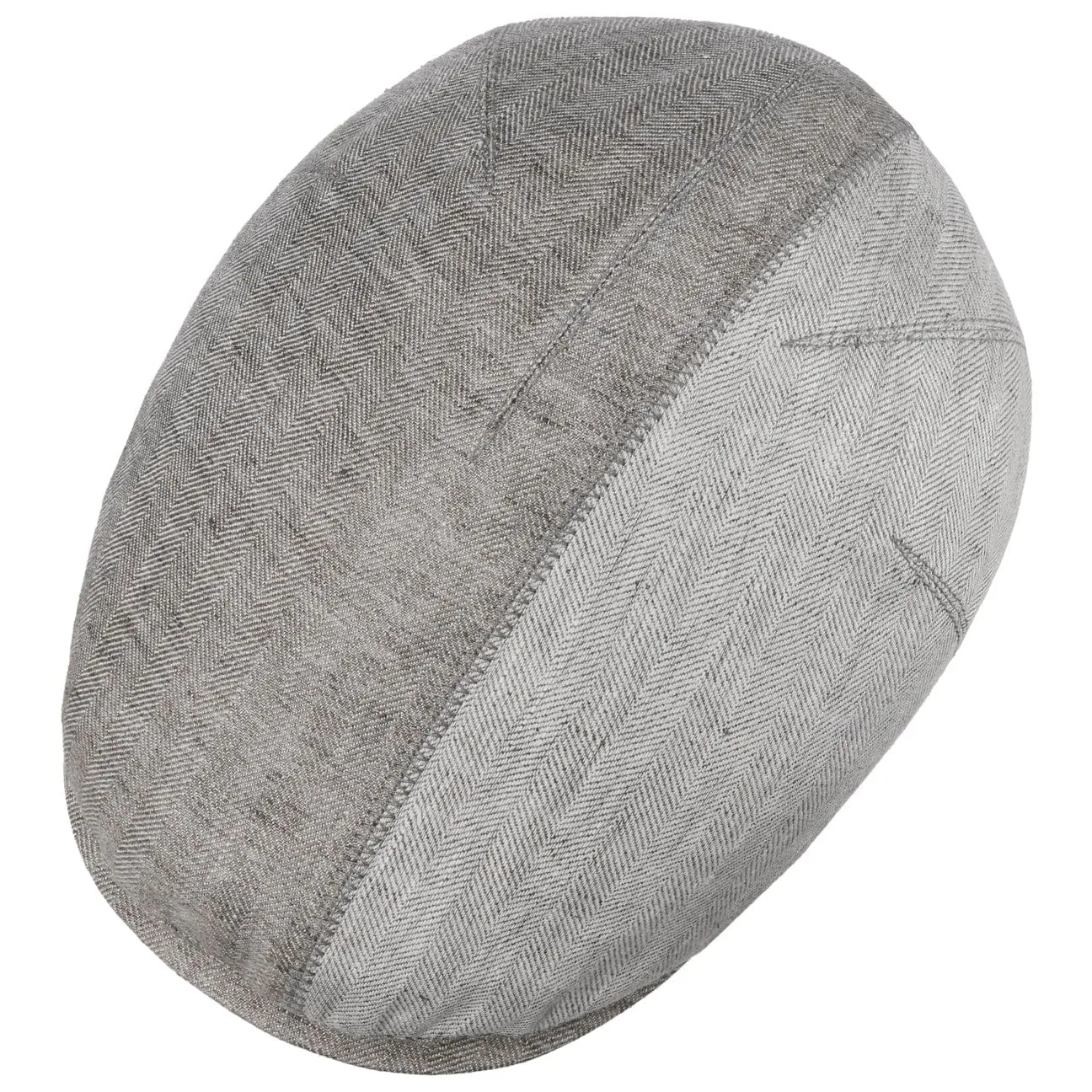 Jasper Twotone Linen Flat Cap by Mayser