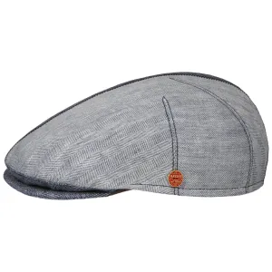 Jasper Twotone Linen Flat Cap by Mayser