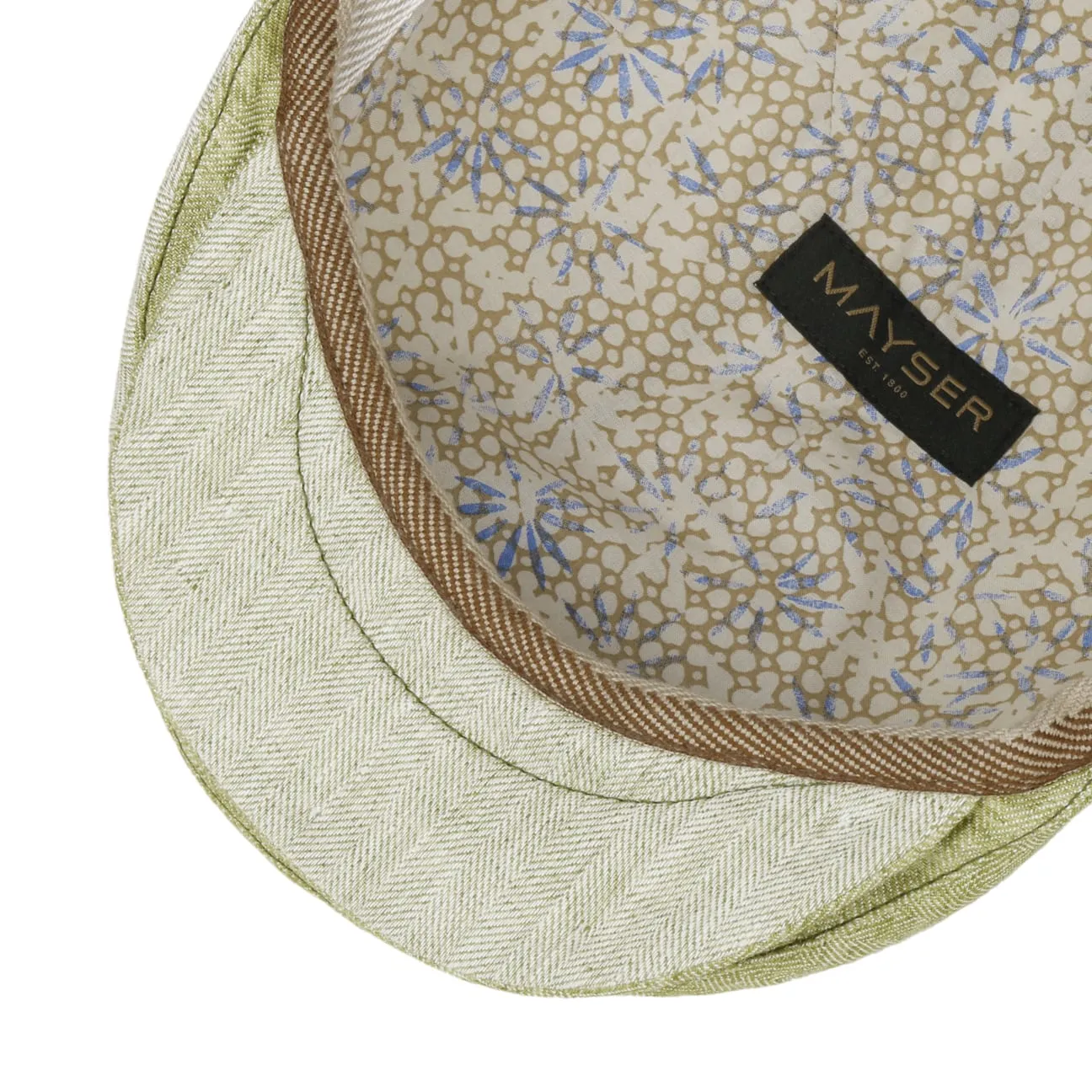 Jasper Twotone Linen Flat Cap by Mayser