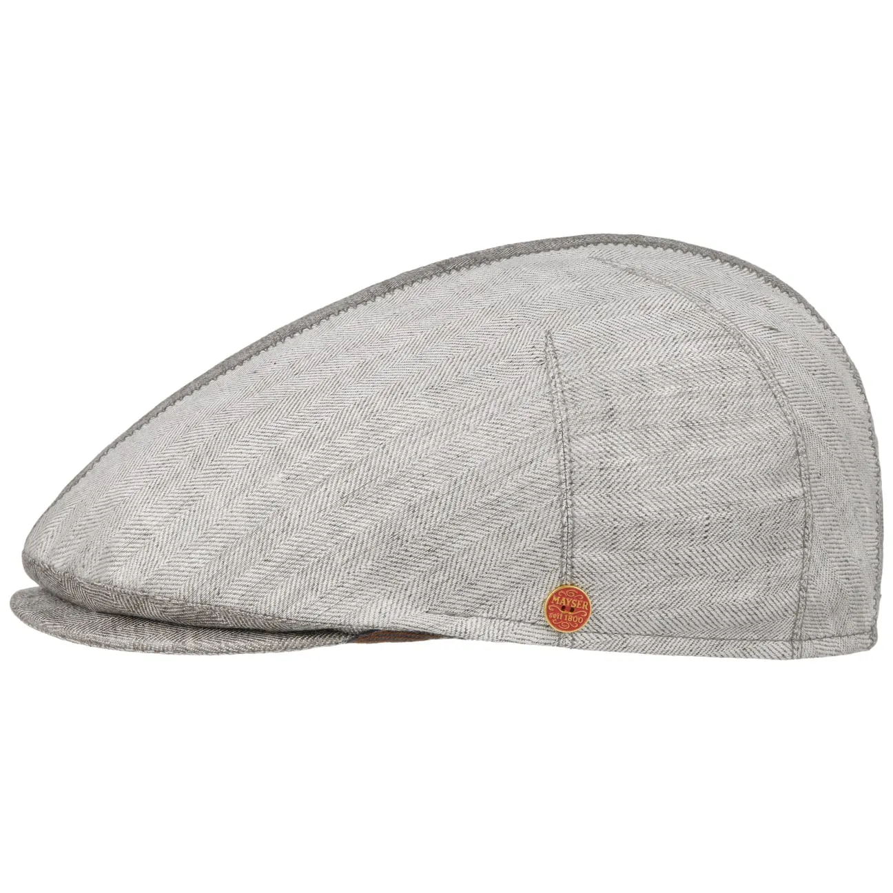 Jasper Twotone Linen Flat Cap by Mayser