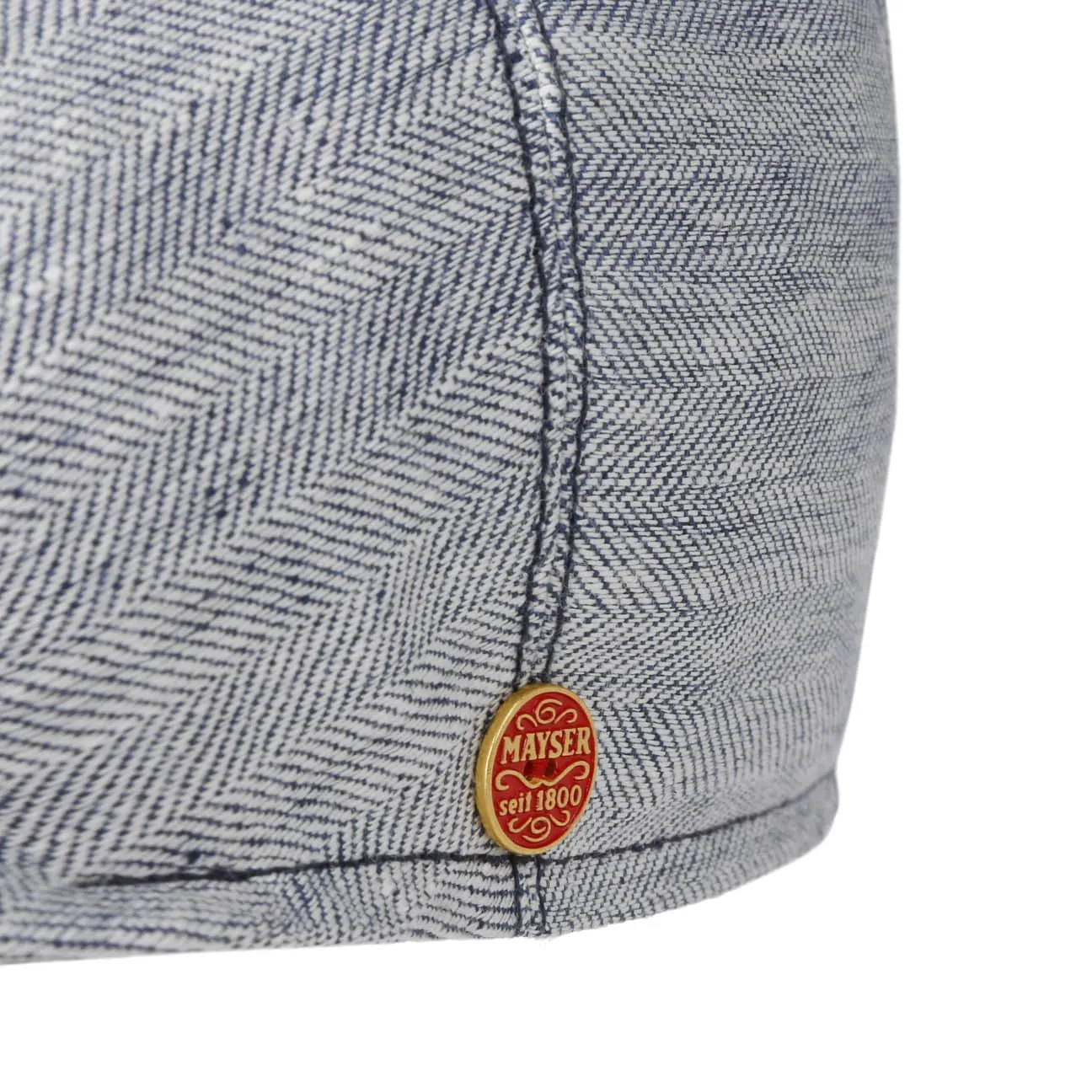 Jasper Twotone Linen Flat Cap by Mayser
