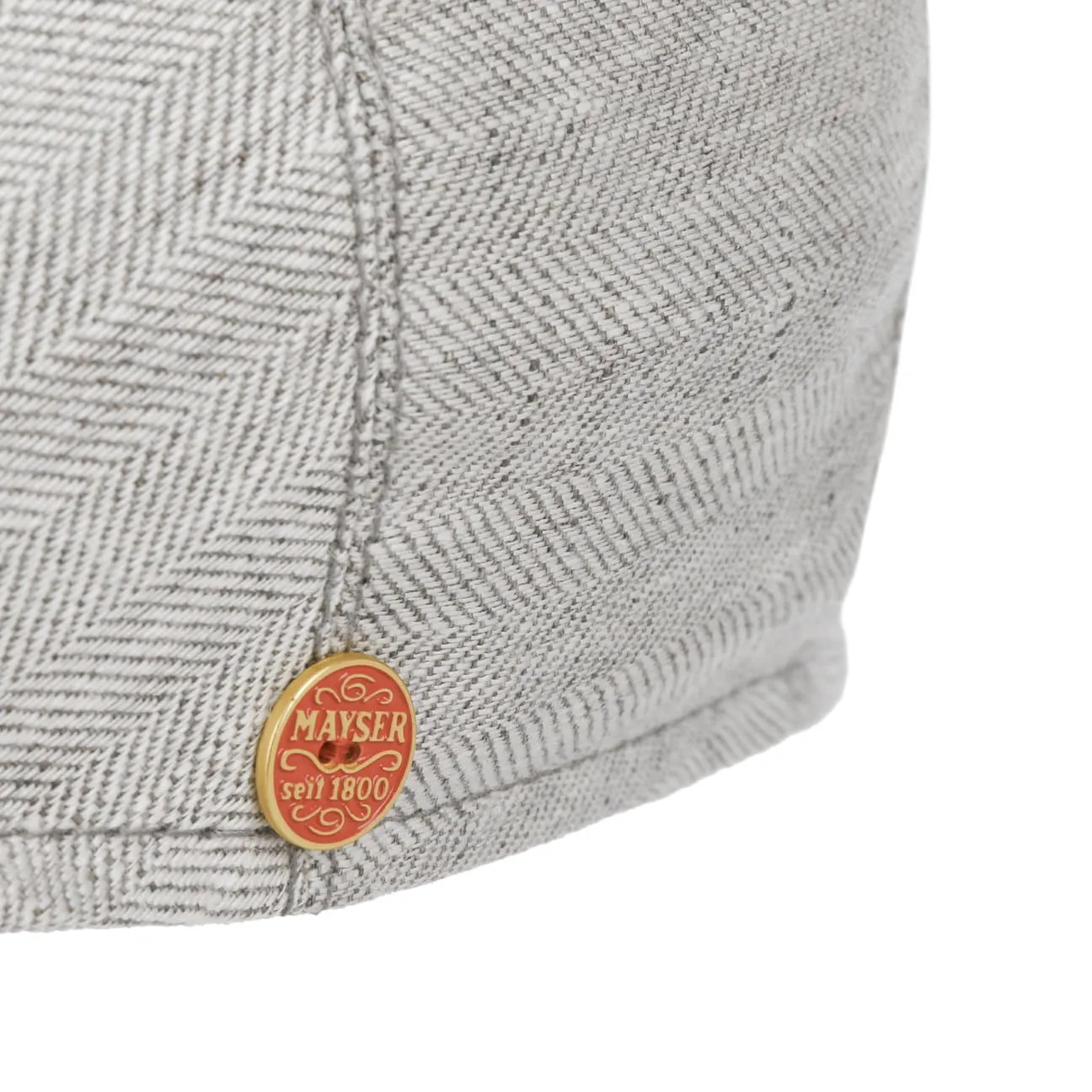 Jasper Twotone Linen Flat Cap by Mayser