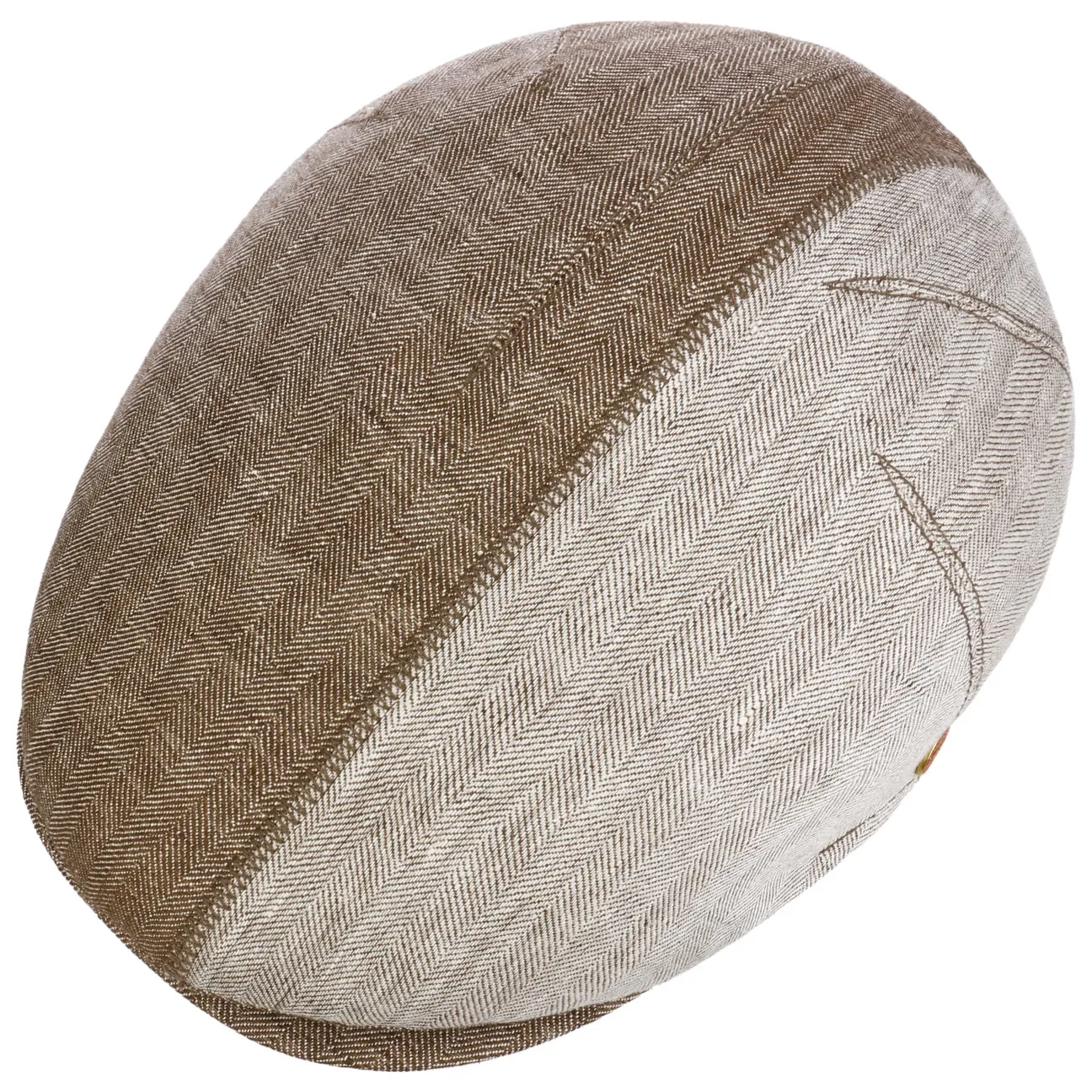Jasper Twotone Linen Flat Cap by Mayser