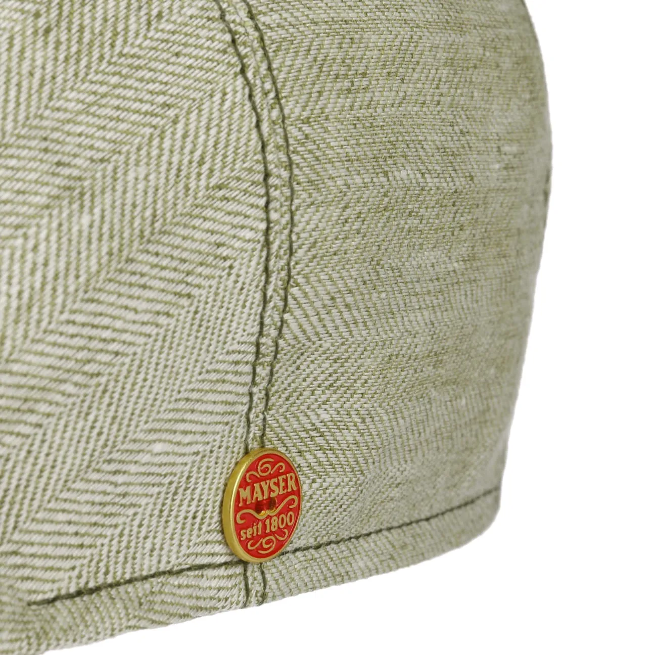 Jasper Twotone Linen Flat Cap by Mayser