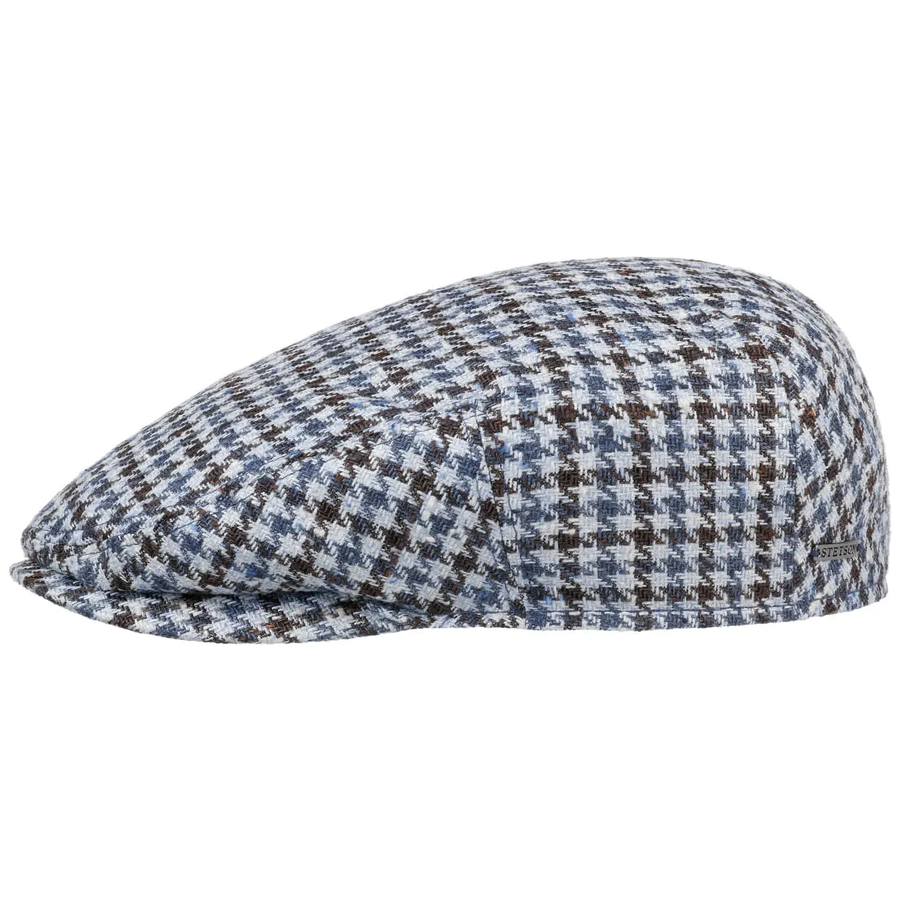 Kent Tricolour Houndstooth Flat Cap by Stetson