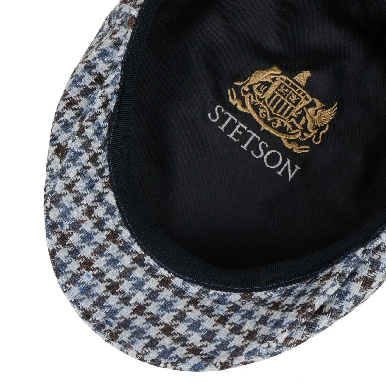 Kent Tricolour Houndstooth Flat Cap by Stetson