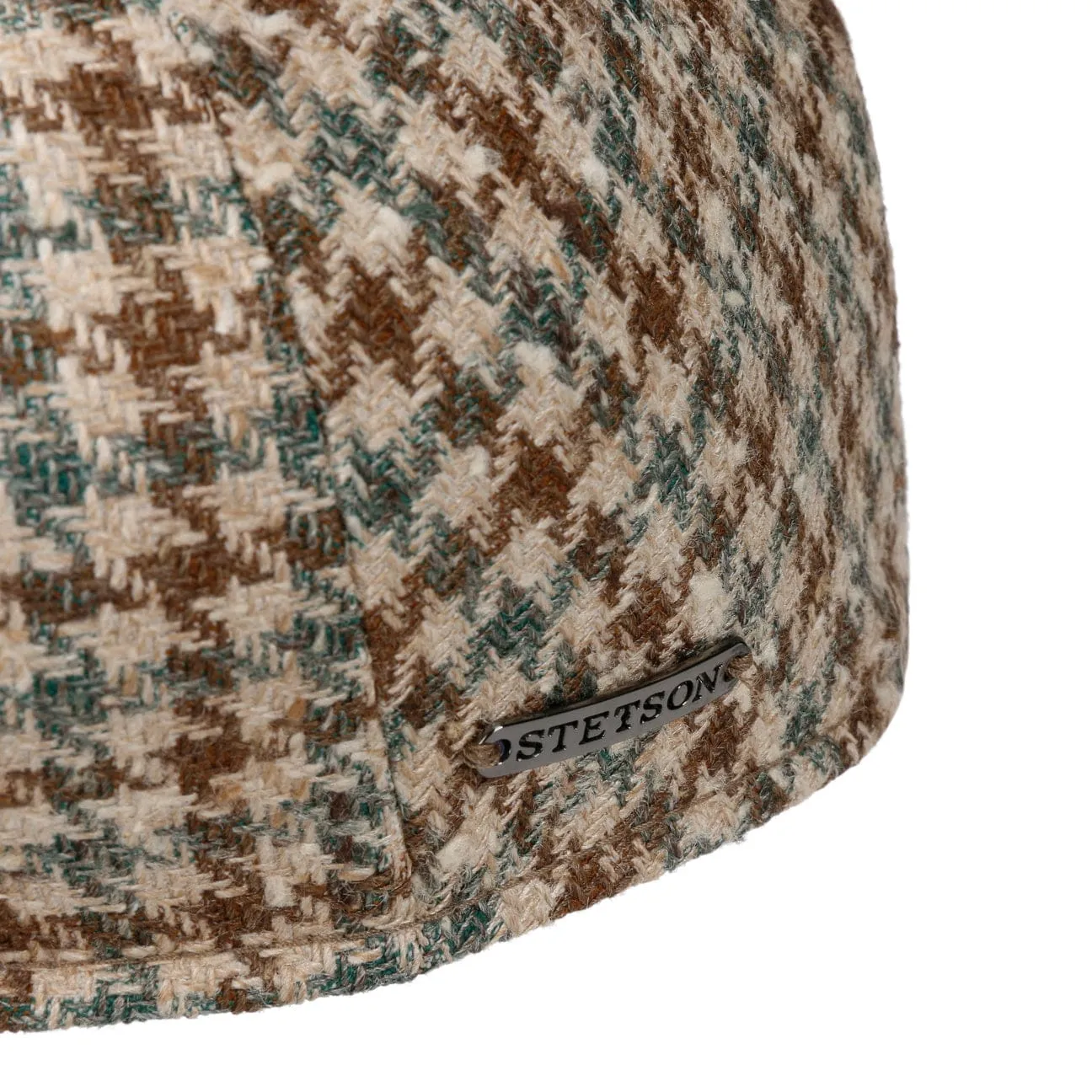 Kent Tricolour Houndstooth Flat Cap by Stetson