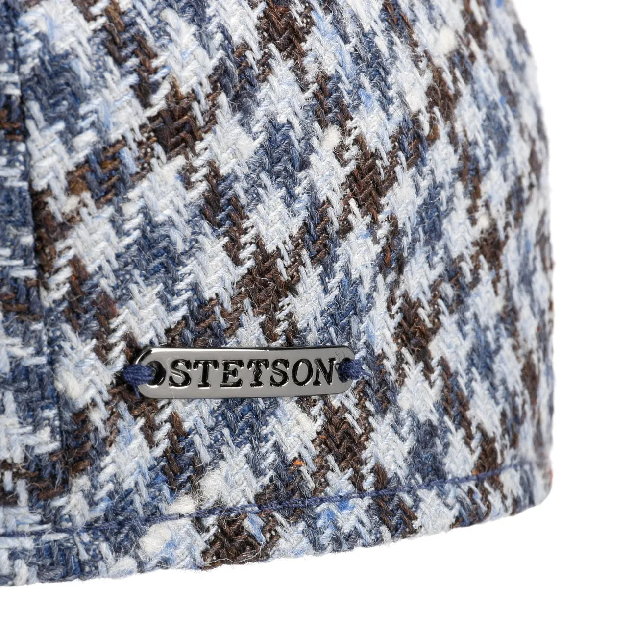 Kent Tricolour Houndstooth Flat Cap by Stetson