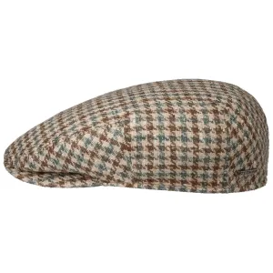 Kent Tricolour Houndstooth Flat Cap by Stetson