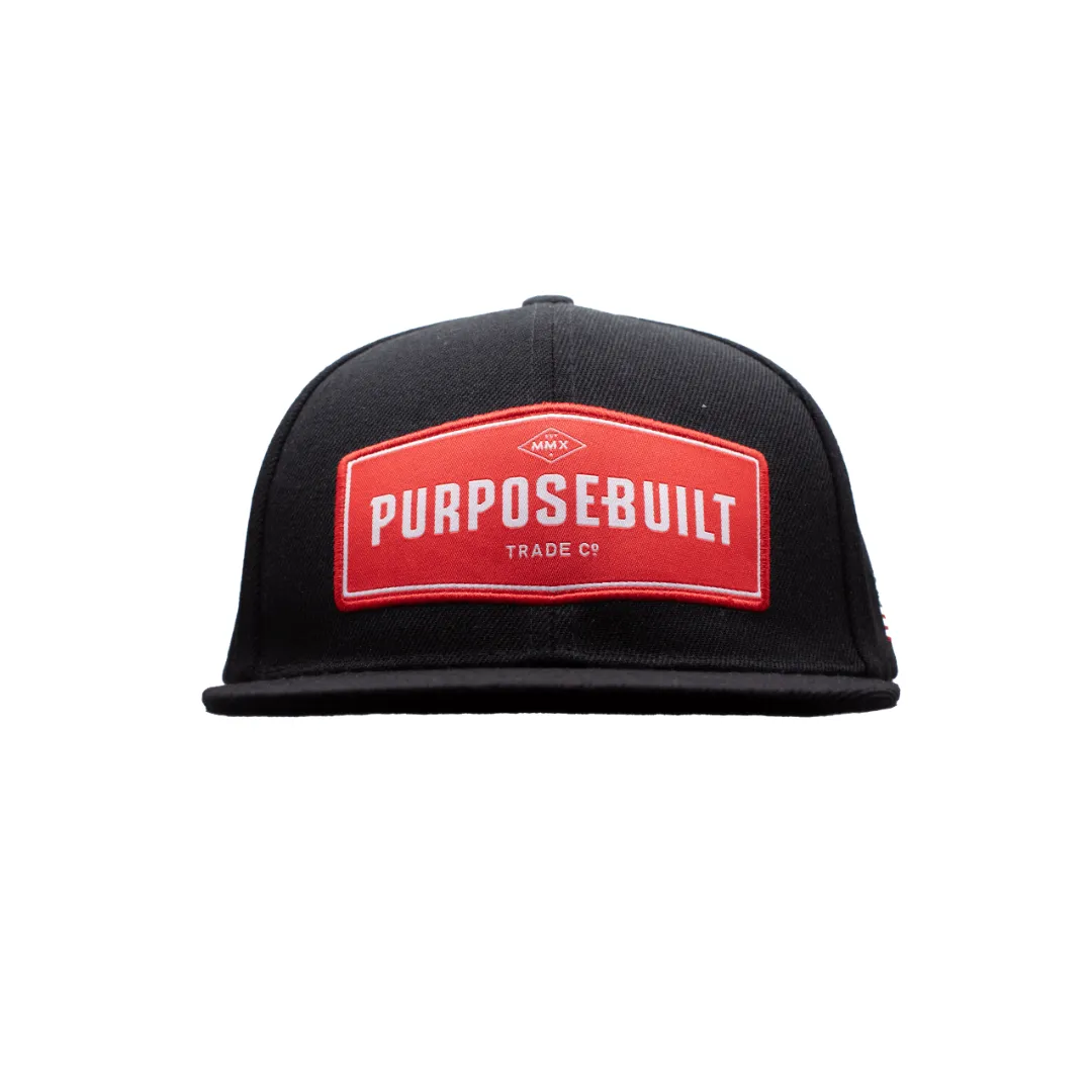 Kids Badge Snapback - Black/Red