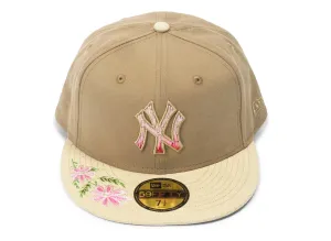 New Era Hand Stitched Floral New York Yankees Fitted Hat xld