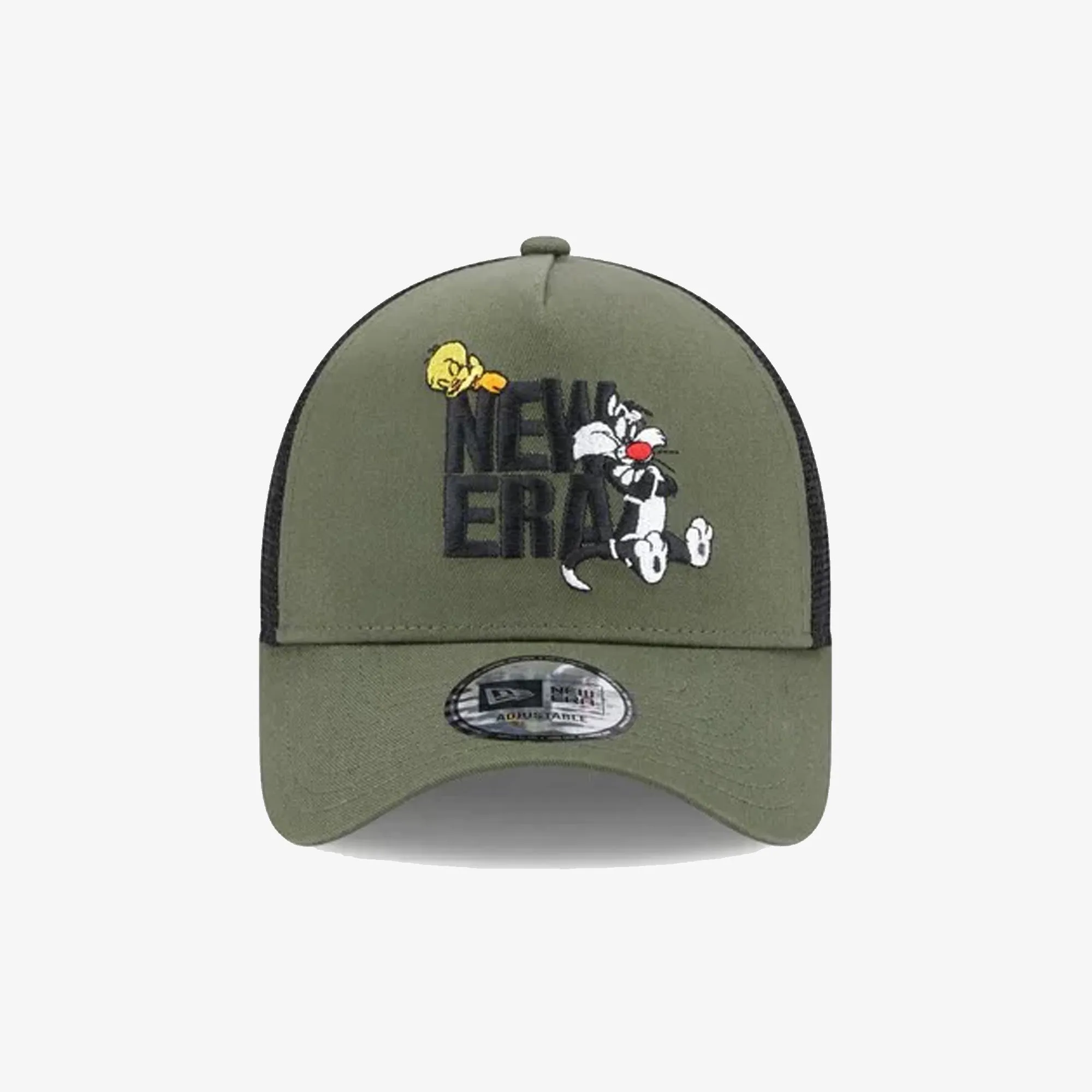 New Era | WARNER BROTHERS SYLVESTER AND TWEETIE PIE GREEN A-FRAME TRUCKER CAP