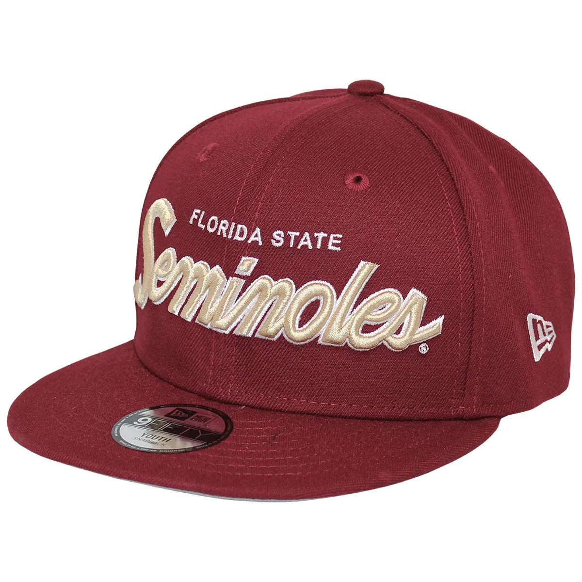 New Era Youth Florida State Seminoles Flat Bill Snapback Cap - Garnet