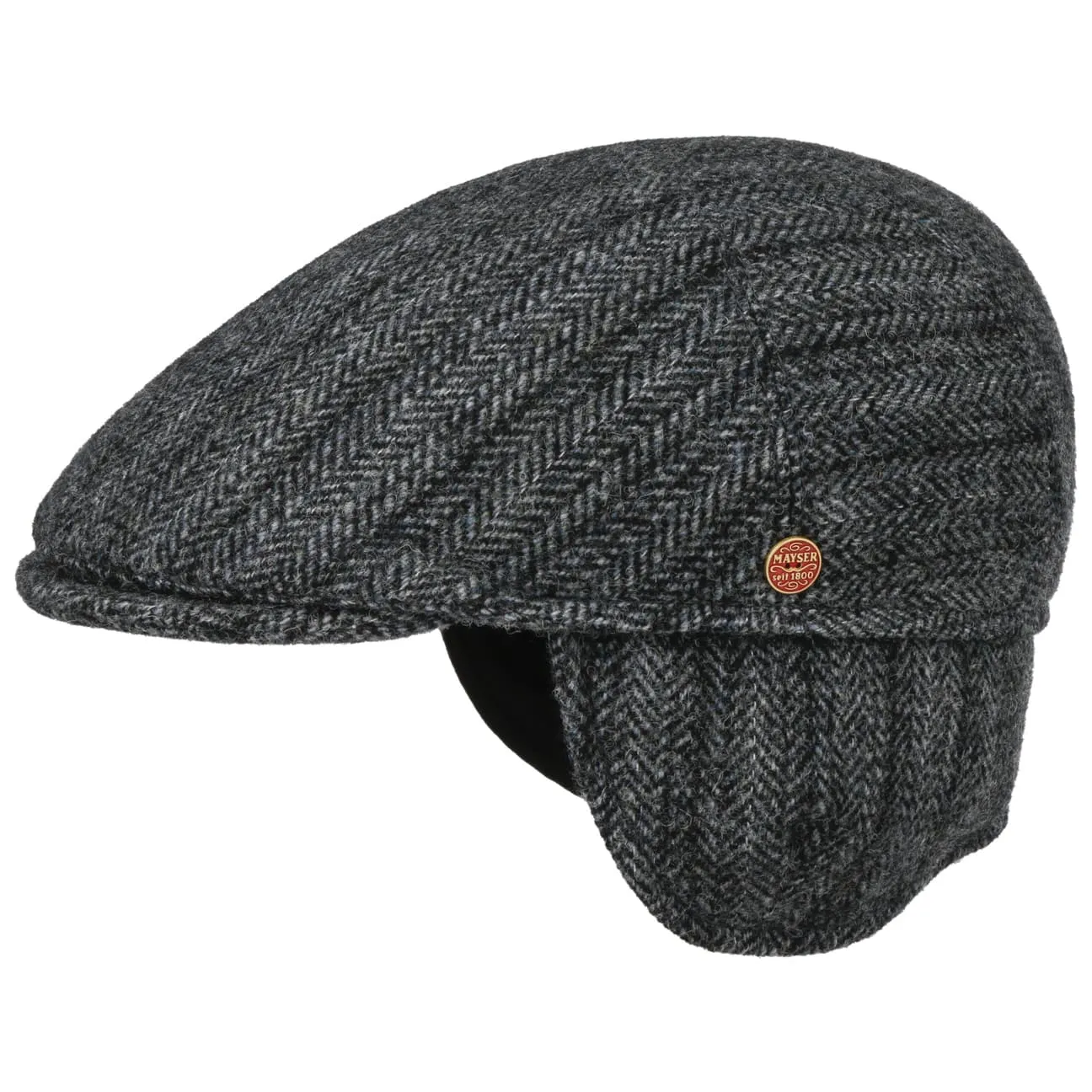 Sidney Wool Flat Cap with Ear Flaps by Mayser