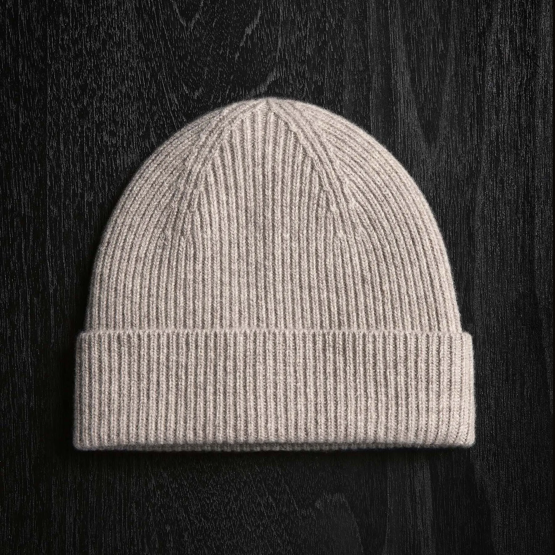 Solid Cashmere Beanie - Stone