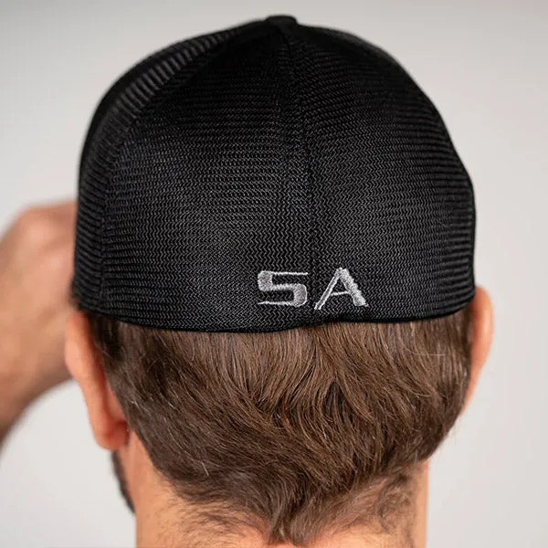 Stretch Fit Snap Hat | Blk/Blk | SA Blue Shield