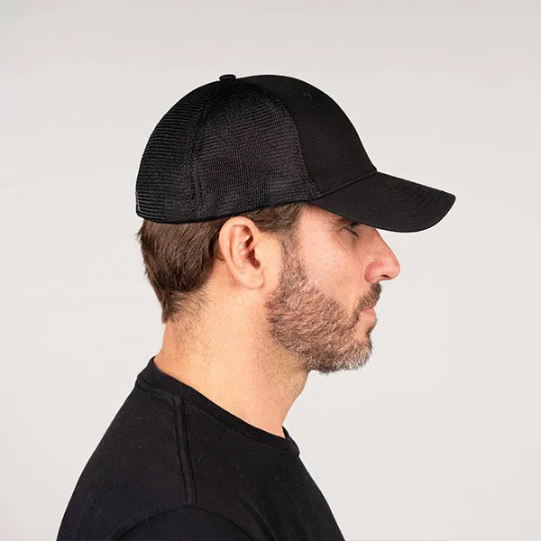 Stretch Fit Snap Hat | Blk/Blk | SA Blue Shield