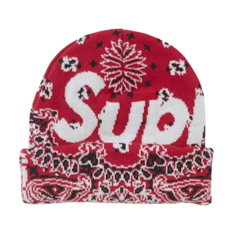 Supreme Big Logo Beanie (FW24) Red Bandana