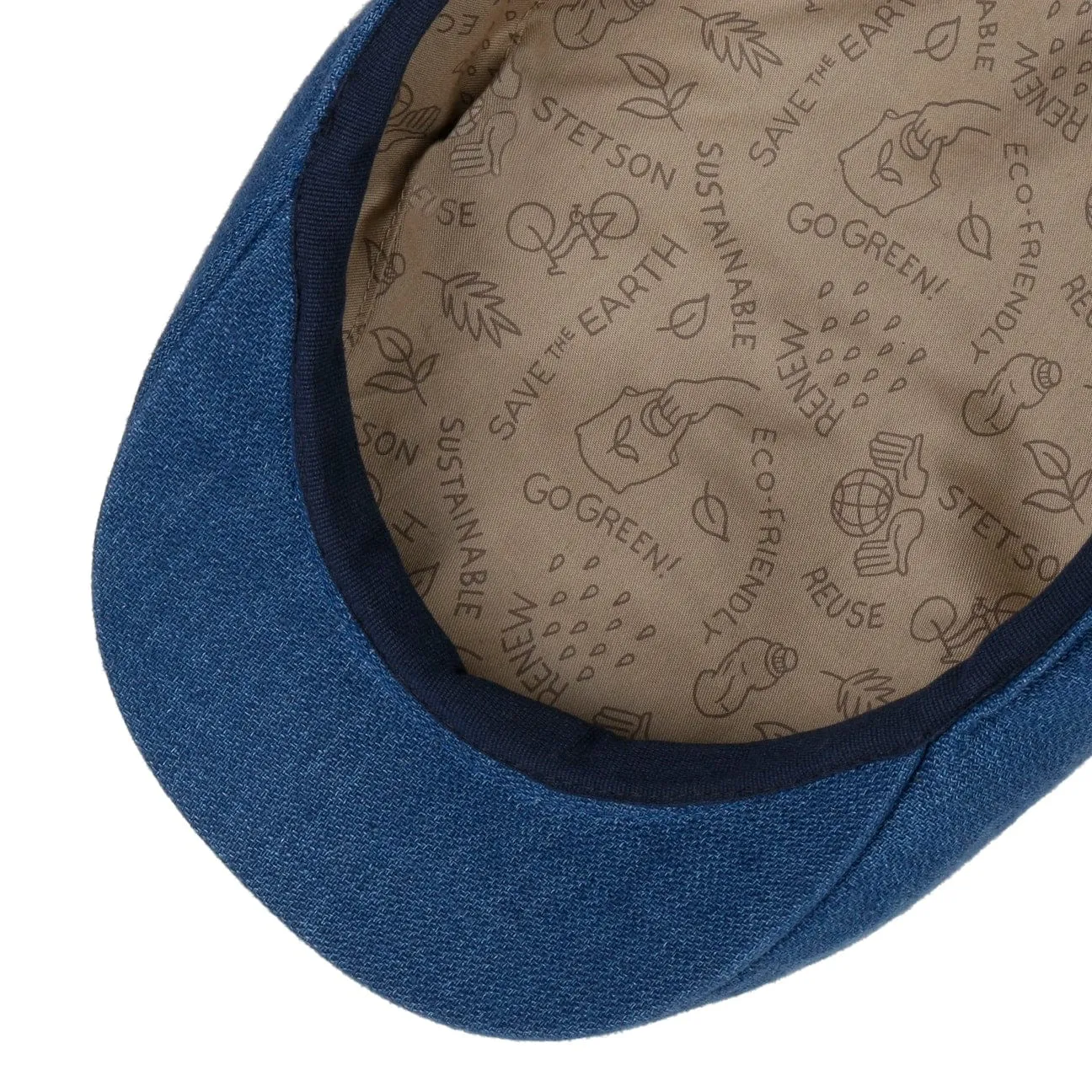Uni Sustainable Linen Flat Cap by Stetson