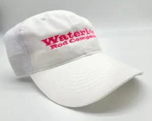 Waterloo White Unstructured Cap - Hot Pink Waterloo Original Logo