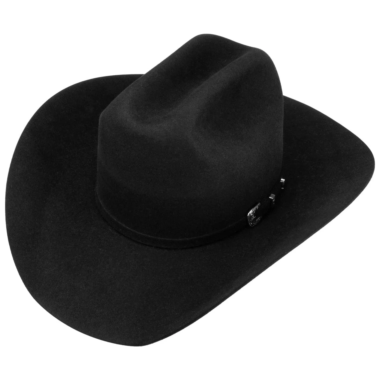 Western Silver Buckle Woolfelt Buffalo Pinch by JJ Hats