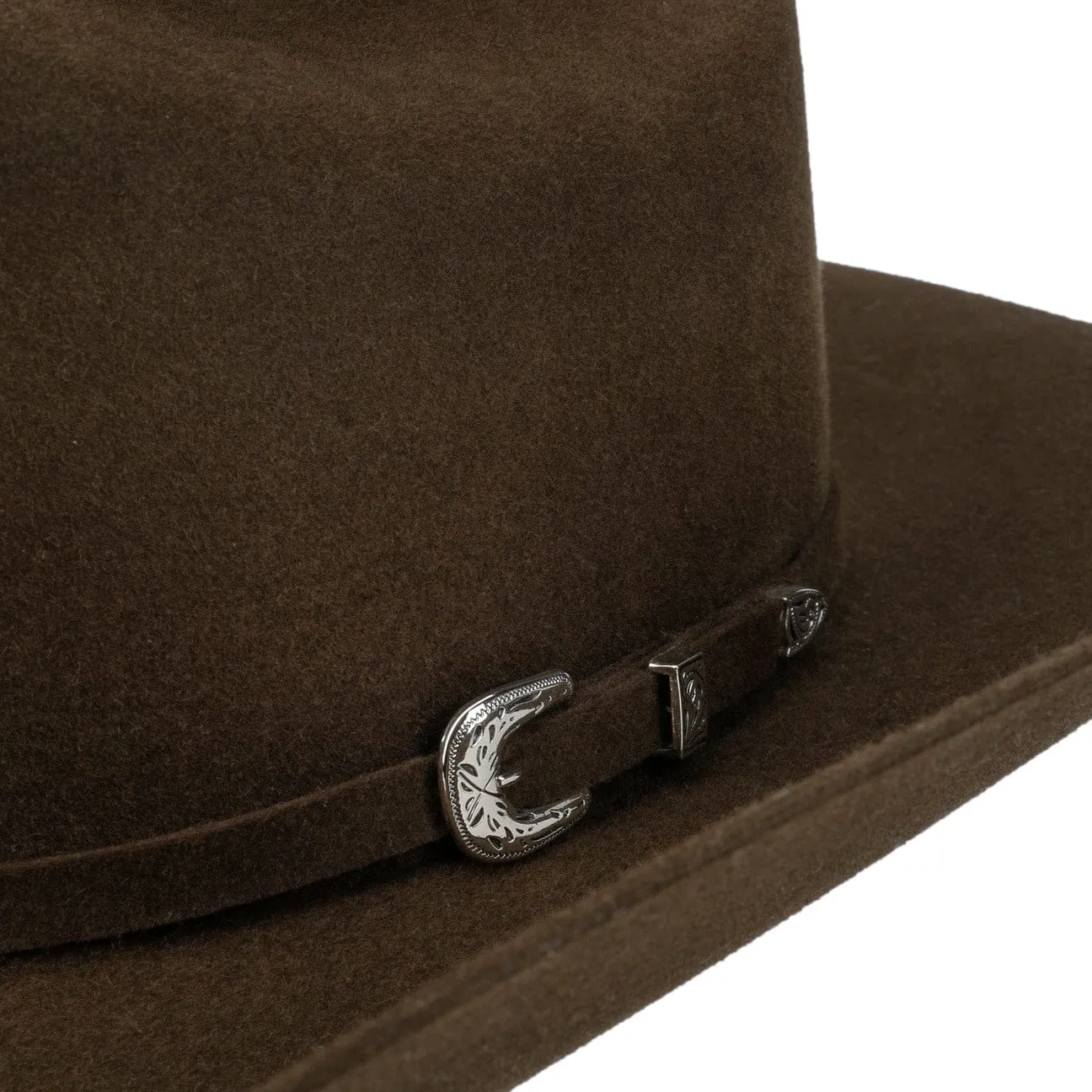 Western Silver Buckle Woolfelt Buffalo Pinch by JJ Hats