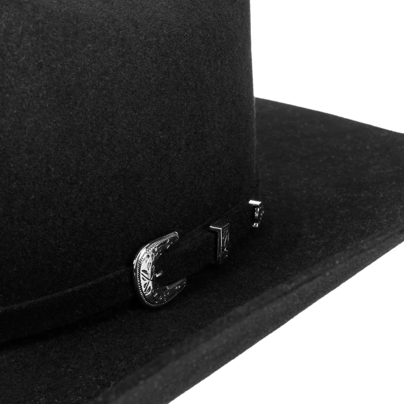 Western Silver Buckle Woolfelt Buffalo Pinch by JJ Hats